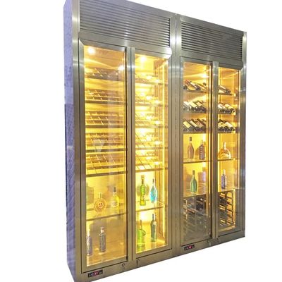 Buen precio Cabinet de vino de acero inoxidable 304 Diseño personalizado Rack de vino para el hogar Cabinet de exhibición de metal de oro rosa en línea