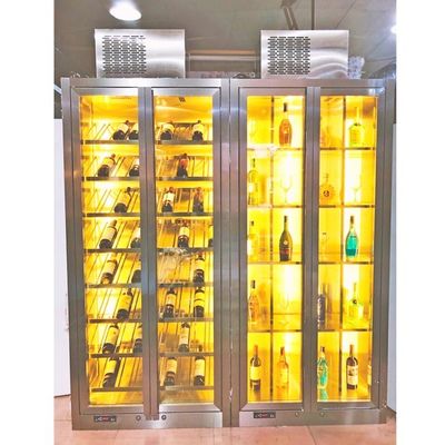 Buen precio OED Custom Comercial de acero inoxidable gabinetes de vino con temperatura controlada para bar de hotel en línea