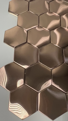 Divididor de habitaciones interiores 8k Espejo de acero inoxidable espesor de hoja 1 mm Oro rosa