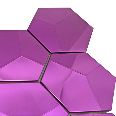 Cuadrante de acero inoxidable recortado mosaico hexagonal de acero inoxidable cepillado
