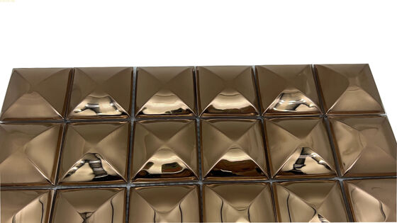 Buen precio Alta calidad 300*300 Pan 3D Titanio Espejo 304 Acero inoxidable mosaico decorativo en línea