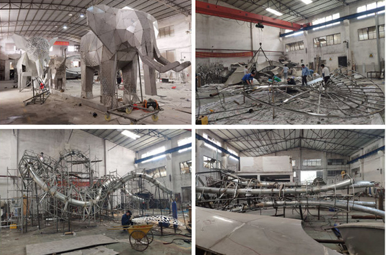 Customized 304 Powder Coating Spray Sculpt 316L Stainless Steel Sculpture Manufacturers For Urban Construction Outdoor