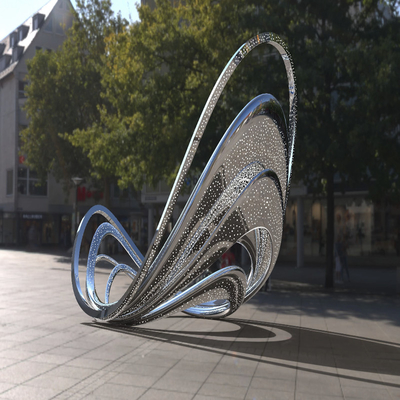 Customized 304 Powder Coating Spray Sculpt 316L Stainless Steel Sculpture Manufacturers For Urban Construction Outdoor