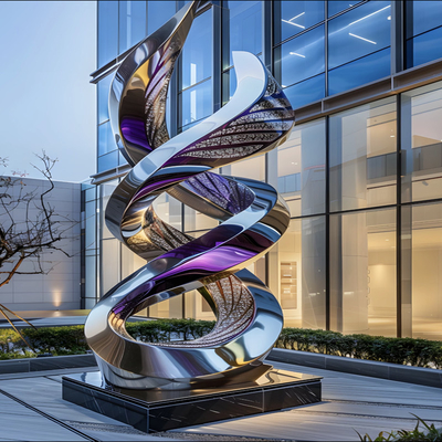304 Espejo de diseño personalizado Sliver Violeta Jardín exterior Escultura de acero inoxidable
