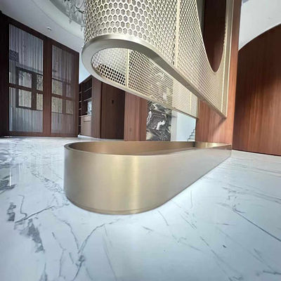 Buen precio Color antiguo 304 Oro rosa satén cepillado línea de cabello láser de acero inoxidable escultura divisoria de pantalla de metal en línea