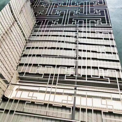 Silver Bright Color 316L Stainless Steel Etched Panel For Hotel Decoration