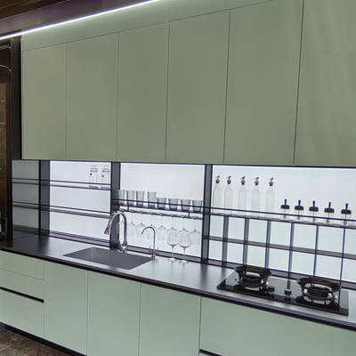Diseño Morden Personalizado Muebles de lujo Armarios de cocina verde personalizar armario de cocina de acero inoxidable