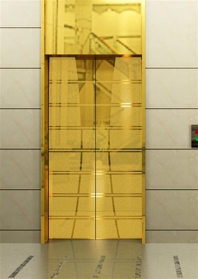 304 Espejo grabado 8K Oro brillante Panel de la puerta del ascensor de color de acero inoxidable