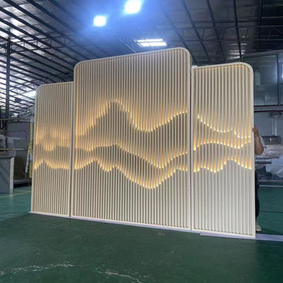 Buen precio Custom 304 Oro Rosa Bronce Color Cepillado línea de cabello hueco de acero inoxidable Entrada de pantalla de metal partición en línea
