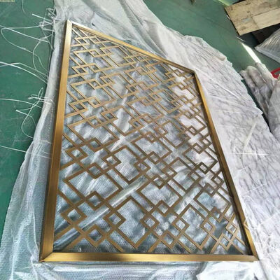 Buen precio 304 acabado de corte por láser de acero inoxidable metal pantalla de separación negro oro rosa color satinado divisores de acero inoxidable para la decoración del interior del hotel en línea