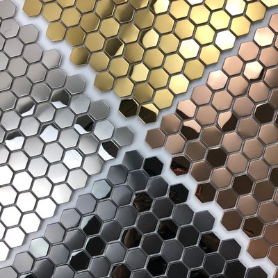 Proyectos de decoración de interiores de mosaicos de acero inoxidable