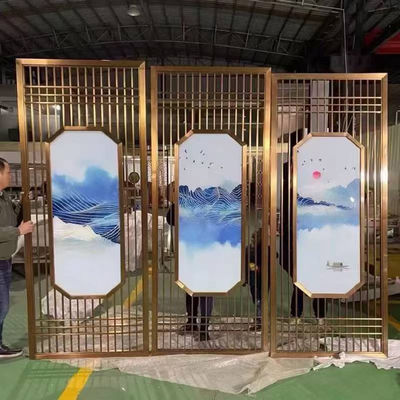 Buen precio El diseño moderno de la línea de cabello de acero inoxidable de la pantalla de separación privada sala de estar en línea