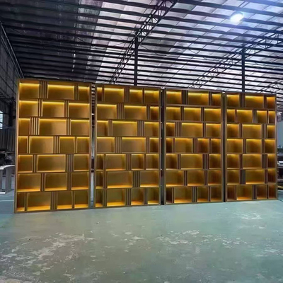 Acero inoxidable de metal personalizado Negro oro Salón de exposición gabinete Estante de libros