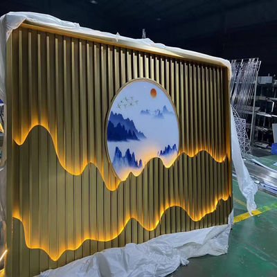 Pintura de paisajes estilo chino de alta gama personalizada de acero inoxidable pantalla de metal