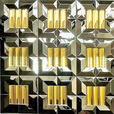 Buen precio 3D paneles de arte de pared con textura única mosaico de metal de acero inoxidable en línea