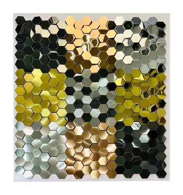 Champagne Oro mosaicos de acero inoxidable para el estilo atemporal y clásico