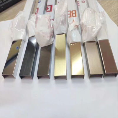 Buen precio Tiras de Acero Inoxidable en Forma de U para Diseño Interior y Exterior, Revestimiento de Bordes de Zócalos con Color PVD en línea