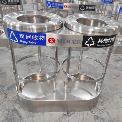 Buen precio Contenedor de basura de acero inoxidable para el metro Productos metálicos de acero inoxidable personalizados para estaciones de metro en línea