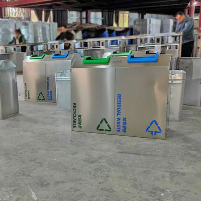 Buen precio Color plateado Revestido 316L Producto de latas de basura de acero inoxidable personalizado en línea