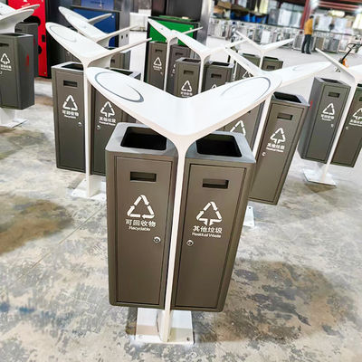 Buen precio Contenedor de basura para exteriores de acero inoxidable color gris 316L de OEM Metal Products en línea