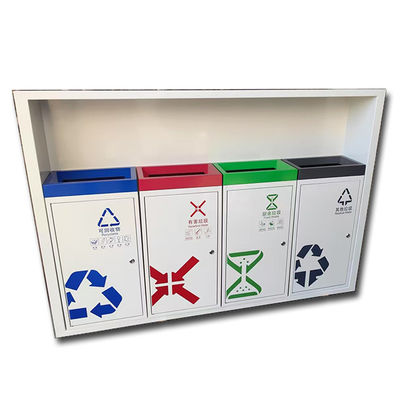 Buen precio Cubo de clasificación de acero inoxidable y la lata de basura productos metálicos de acero inoxidable personalizados para exteriores en línea