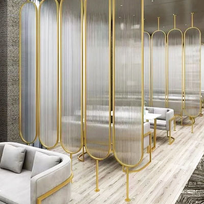 Buen precio Metal Brushed Satin Glass Metal Oval Stainless Steel Partition Dividers For Hotel Room en línea