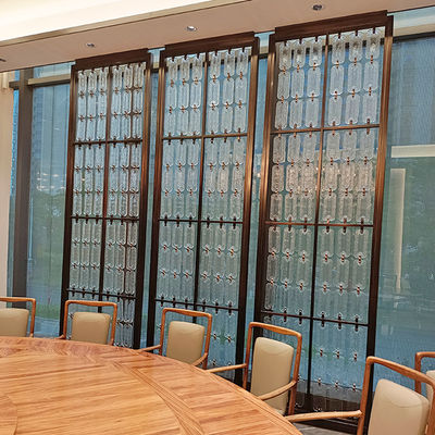 Buen precio Divisor de habitación de acero inoxidable color bronce con diseño de vidrio personalizado en línea
