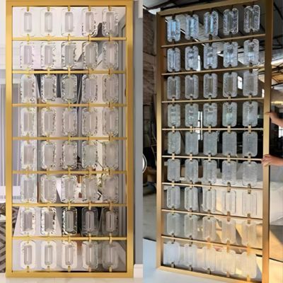 Buen precio Color Glass 316L Construction Metal Stainless Steel Partition Screen For Dividers en línea