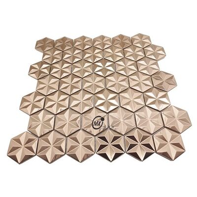 Medio Oriente Superficie de pincel azul Popular Decoración Rosa Oro y Plata Color de aluminio mosaico de metal