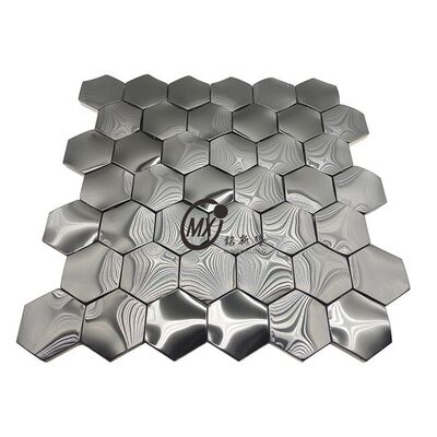 Mosaico de acero inoxidable de espejo negro de alta calidad - espesor de 3 mm 300x300 mm Hojas para decoración de interiores