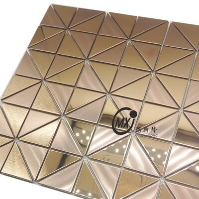 Buen precio Estilo europeo y americano de calidad de exportación mosaico de metal de acero inoxidable mosaico material de pared impermeable para el área de la vanidad del baño en línea