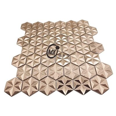 Buen precio Azulejos de mosaico hexagonales de acero inoxidable con forma de hexágono y patrón geométrico moderno en línea