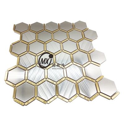 Barras de mosaico de acero inoxidable de patrón de ladrillo para decoración de estilo industrial