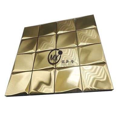 Buen precio Mosaico de acero inoxidable con patrón de código de barras para la decoración moderna de tiendas minoristas en línea