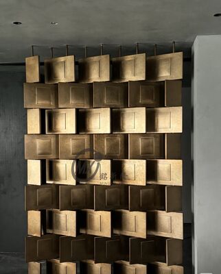 Buen precio PVD revestimiento de titanio espejo 8k de acero inoxidable polaco pantalla de separación panel de separación de pie libre tamaño personalizable en línea