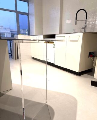 Buen precio Cubo comercial de doble cuenco de 48 pulgadas, de acero inoxidable a prueba de arañazos, montado bajo en línea