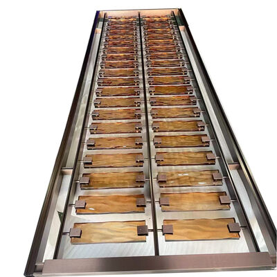 Buen precio Divisor de pantalla de acero inoxidable cepillado de bronce antiguo de lujo con vidrio marrón para decoración de sala de estar de hotel restaurante en línea