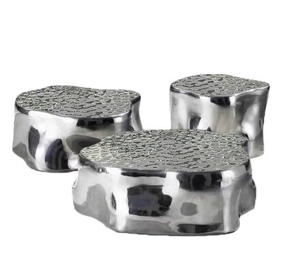 Buen precio Juego de mesa de café de acero inoxidable dorado hecho a mano con diseño OEM ODM, mesas auxiliares modernas anidadas, muebles para sala de estar en línea