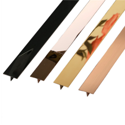 Perfil de acero inoxidable de la tira de ajuste de SUS316L T oro Rose Gold de 0.5m m a de 1.5m m