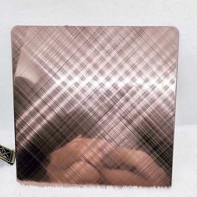 Buen precio Decoración inoxidable de Luxry de la hoja de acero de la rayita del espejo del color cruzado de Brown en línea