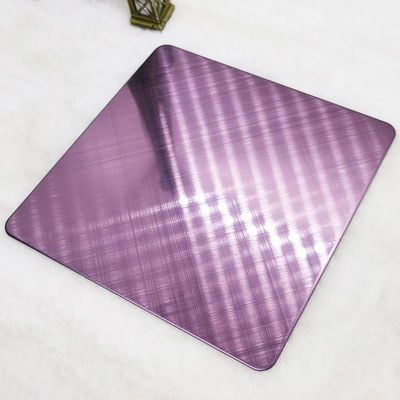 Buen precio Decoración cruzada de la pared de la hoja de Rose Red Color Stainless Steel de la rayita del grado 304 en línea